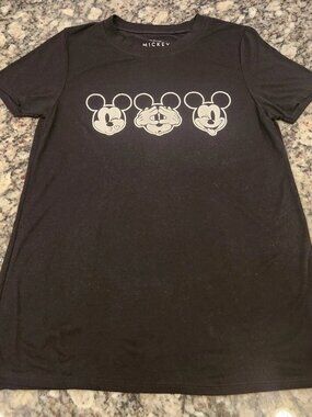 Disney Disneyland Mickey Mouse Silly Goofy Faces Black Short Sleeve Tshirt - S